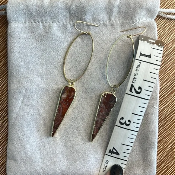 MANACULTURE Dangle Drop Earrings, handmade with genuine stone - Picture 7 of 7